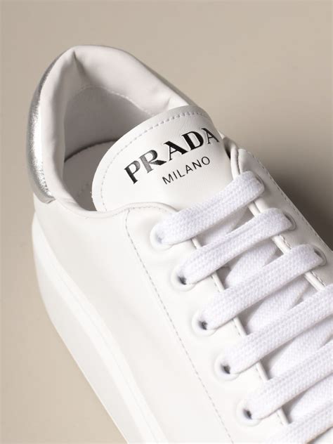 white prada sneakers cheap|prada white platform sneakers.